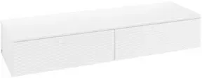 V&B Sideboard mit Frontstruktur Antao 160x26,8x50cm, WBP botti., wh. m Lac