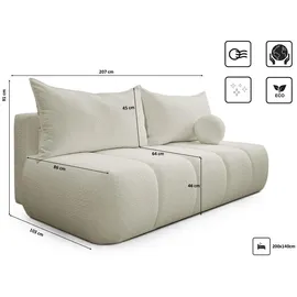 kaiser möbel Schlafsofa 3-Sitzer Ecru