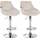 CLP 2er Set Barhocker Lazio Samt creme/chrom
