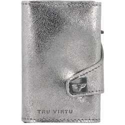 Tru Virtu Click & Slide Kreditkartenetui RFID Leder 6,5 cm silvergrey-silv