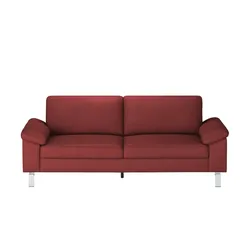 Max Schelling Ledersofa aus Echtleder Maximum , rot , Maße (cm): B: 204 H: 86 T: 97.0