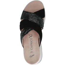 CAPRICE Damen Pantoletten aus Leder Glitzer, Schwarz (Black Comb), 41 EU, - 41 EU