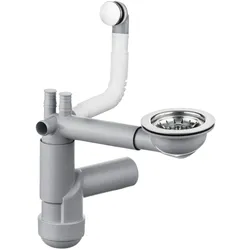 Siphon für Granitspülbecken, 1-Becken weiß/Chrom