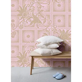 Living Walls Barock-Tapete Floral 78 cm 10 m 1 St Rosa/Beige