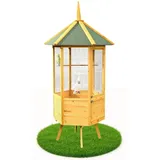 Mucola - Vogelvoliere Voliere Vogelkäfig Xxl 6-eck Vogelhaus Vogel Käfig Haus Holz