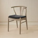 Stuhl HAMMEL FURNITURE "Freja, Esszimmerstuhl, Wohnzimmerstuhl", , weiß pigmentiert klar lackiert, weiß pigmentiert klar lackiert, B:53cm H:75cm T:54cm, Massivholz, Leder, Stühle, Massivholz, gepolsterte Sitzfläche, versch. Farbvarianten