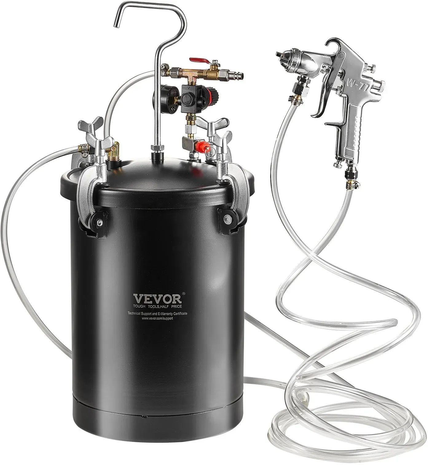 VEVOR Sprühfarbe Druckbehälter Tank 15L Spritzpistole Schläuche Druckmesser