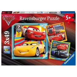 Ravensburger Puzzle - Ravensburger Kinderpuzzle - 08015 Bunte Flitzer - Puzzle Für Kinder Ab 5 Jahren  Disney Cars Puzzle Mit 3X49 Teilen