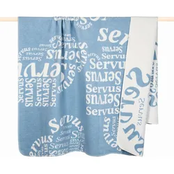 Wolldecke PAD "Servus", blau, B:150cm L:200cm, Baumwolle, Wohndecken, Made in Europe