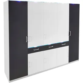 Priess Kleiderschrank 230 x 193 x 55 cm Schwarz