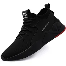 rugnor Sicherheitsschuhe Herren Damen Leicht Stahlkappenschuhe Atmungsaktiv mit Stahlkappe Sportlich Schutzschuhe Schwarz, -