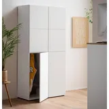 Schildmeyer Locked Spind Schrank Set Garderobenschrank 4x1x2 mattweiß