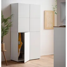 Schildmeyer Locked Spind Schrank Set Garderobenschrank 4x1x2 mattweiß