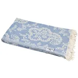 Carenesse Hamamtuch Paisley 90 x 175 cm blau I Edles Hamam Handtuch 100% Baumwolle mit hochwertiger Webung I Pestemal/Fouta weich & zart I Leichtes Hamam Strandtuch kompakt