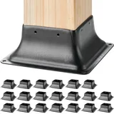 Vevor 20er-Set Aufschraubhülse 153 x 153 x 62 mm Pfostenträger Kohlenstoffstahl Pfostenschuh Pfosten Pfostenunterlage Bodenhülse Stützenfuß Ideal für Verandageländern, Pergolen und Säulen