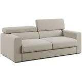 divani.store Dylan Sofa mit Bettkastenauszug aus wasserfestem, Baumwollartigem Stoff T13 188 cm creme