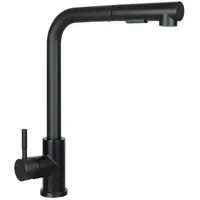 ZMH Küchenarmatur Ausziehbar mit Brause Mischbatterie mit 2 Strahlarten Kitchen (Set, 7-St., 1. Waschtischarmatur 2. Schwerkraft Kugel 3. Schlauch(60CM) 360° Drehbar Mit Brause Hochdruck Küchenwasserhahn schwarz