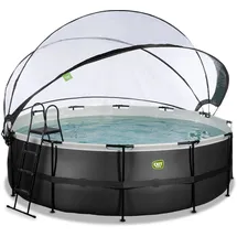 EXIT TOYS Black Leather Pool 450 x 122 cm inkl. Sandfilterpumpe und Abdeckung