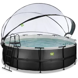 EXIT TOYS Black Leather Pool 450 x 122 cm inkl. Sandfilterpumpe und Abdeckung