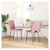 vidaXL Esszimmerstühle 2 Stk. Rosa Samt