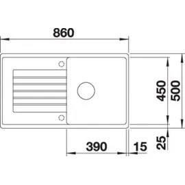 Blanco Zia 5 S reversibel mit Ablauffernbedienung softweiß (527203)