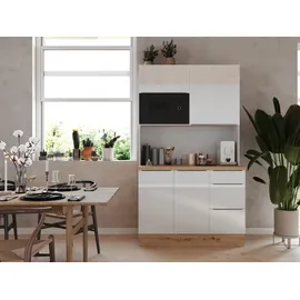 Respekta Buffet RESPEKTA "Safado aus der Serie Marleen", weiß (front: weiß hochglanz, korpus: weiß, arbeitsplatte artisan eiche), B:120cm H:211cm T:60cm, Schränke, Buffet, Breite 120 cm, mit Soft-Close, in exklusiver Konfiguration für OTTO