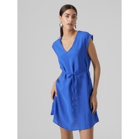 Vero Moda Damen VMIRIS S/L V-Neck Short Dress WVN NOOS Sommerkleid, Dazzling Blue, Small