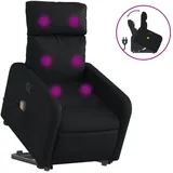 vidaXL Massagesessel mit Aufstehhilfe Kunstleder 89,5 x 95,5 x 0 cm Schwarz mit Vibrationsfunktion