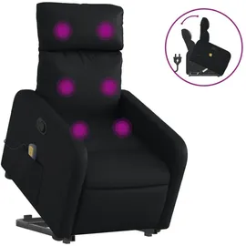 vidaXL Massagesessel mit Aufstehhilfe Kunstleder 89,5 x 95,5 x 0 cm Schwarz mit Vibrationsfunktion