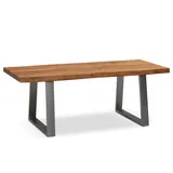 Roller Couchtisch Akazie 120 x 60 x 46 cm