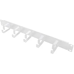 LogiLink 19" Kabelführungspanel 1HE 5 Metallringe Rangierpanel Kabelführung Panel hellgrau