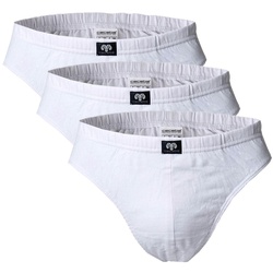 CECEBA Herren Slips, 3er Pack - Sport Slip, Basic, Baumwolle, M-8XL, einfarbig Weiß 5XL