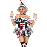 LEG AVENUE Damen Darling Harlekin Sexy Clown Kostüm mit Clownhut Stirnband X-Small