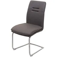 MCW Esszimmerstuhl MCW-H70, Küchenstuhl Freischwinger Lehnstuhl Stuhl, Stoff/Textil Edelstahl