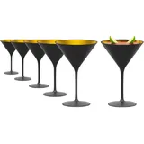 Stölzle Lausitz Elements Cocktailschalen 6er Set Schwarz-Gold