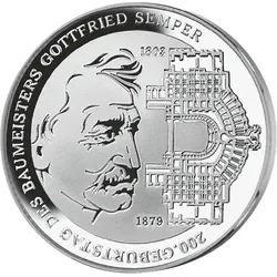 10-Euro-Silber-Gedenkmünze "200. Geburtstag Gottfried Semper"