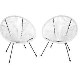 Tectake Santana Gartenstuhl 190 x 190 x 0 cm weiß 2 St.