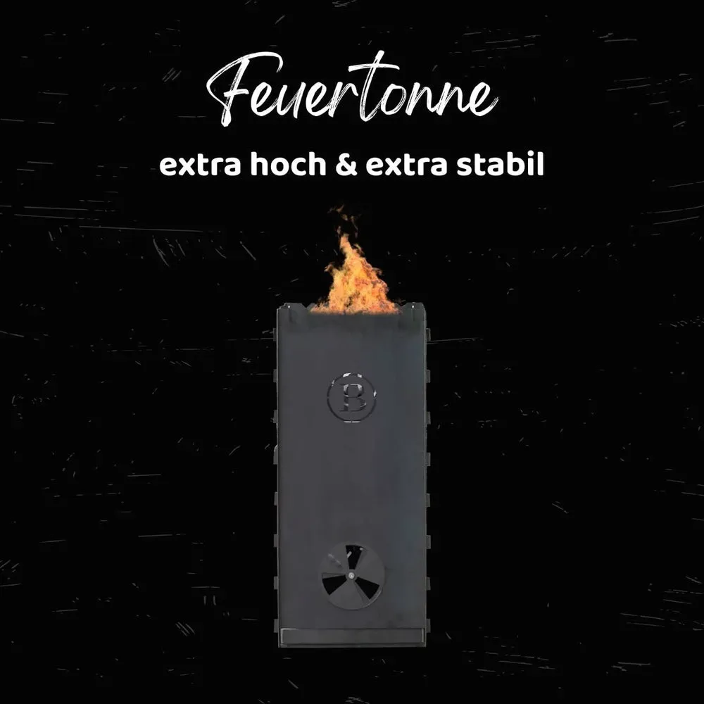 Feuertonne | Premium Cortenstahl | Steckbar | Höhenverstellbar | Hitzesteuerung