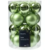 Kaemingk Weihnachtskugeln Glas 6cm matt - glänzend Christbaumkugeln Weihnachtsbaumkugeln Christbaumschmuck Weihnachtsbaumschmuck Weihnachten Grüntee