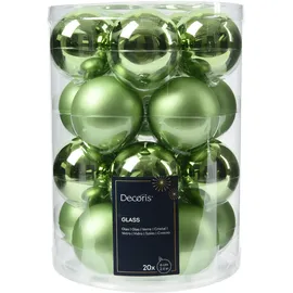 Kaemingk Weihnachtskugeln Glas 6cm matt - glänzend Christbaumkugeln Weihnachtsbaumkugeln Christbaumschmuck Weihnachtsbaumschmuck Weihnachten Grüntee