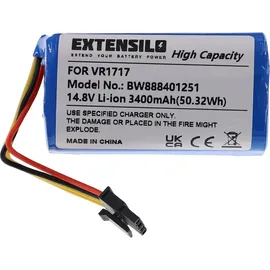 EXTENSILO Akku kompatibel mit Blaupunkt BlueBot XSmart BPK-VCBB1XS, BlueBot XSmart BPK-VCBB1XE Staubsauger (3400 mAh, 14,8 V, Li-Ion)