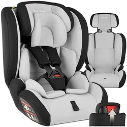 tectake® Autositz, mit Seitenaufprallschutz, zugelassen nach ECE R129/03, längenverstellbarer 5-Punkt-Gurt, höhenverstellbare Kopfstütze, von 76 bis 150 cm, Belastbarkeit 36 kg