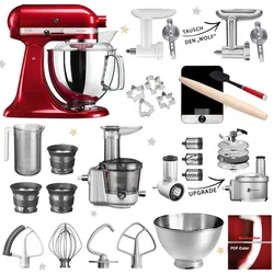 KitchenAid Artisan Küchenmaschine 5KSM175 Mega-Winter-Paket Liebesapfelrot