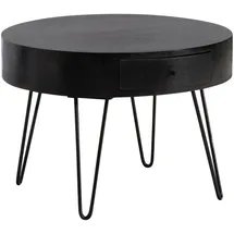 FineBuy Couchtisch Mango Schwarz rund Ø 60 cm