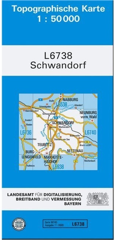 Topographische Karte Bayern / L6738 / Topographische Karte Bayern Schwandorf, Karte (im Sinne von Landkarte)