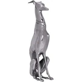 KADIMA DESIGN Dekofigur Aluminium Skulptur eines Windhundes, 18x70 cm, handgefertigt