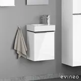 Evineo ineo4 Unterschrank B: 37 cm, 1 Tür links, mit Griff, für Geberit iCon Handwaschbecken,, BE0215WH,