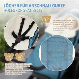 joyz Babyfußsack, 94x48x10 cm Jeans-Blau aus Polyester Joyz