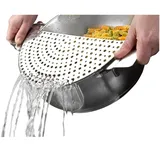 Ibili Sieb für Töpfe 728100, Abtropfhilfe für Kochtöpfe, Siebaufsatz, halbrund, aus Edelstahl, Durchmesser 26 cm