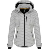 LPO Softshelljacke »SHELBY PEAK III Women«, leichte Softshelljacke mit All-Over-Print und abnehmbarer Kapuze Gr. 40 (M), weiß , 23615509-40